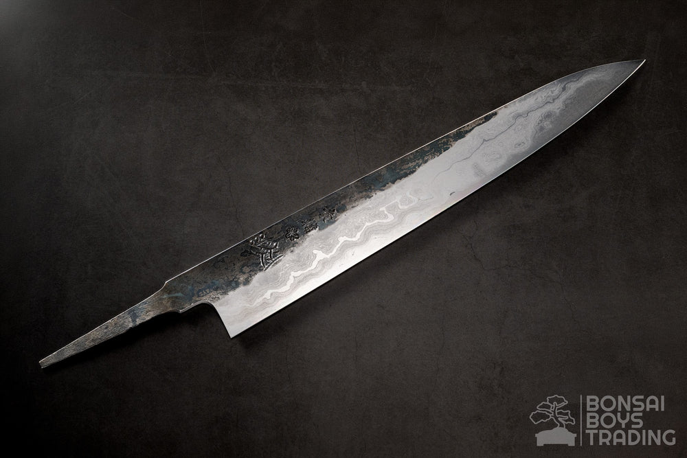 Manaka X Maruyama 300mm KOKUENN Damascus Aogami #1 sujihiki