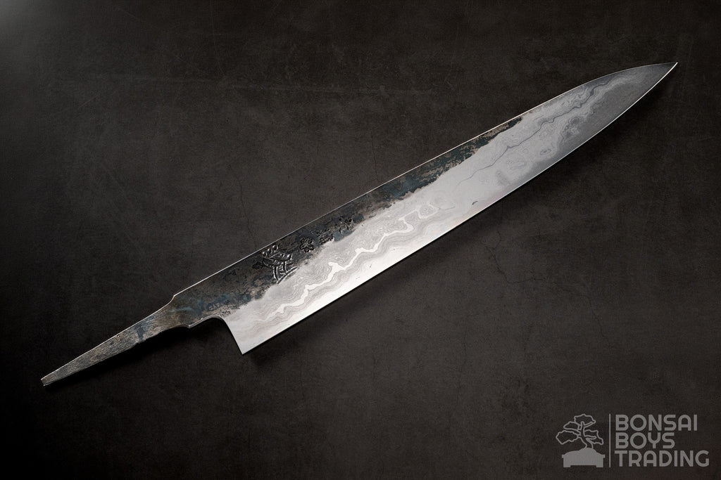 rouchi 花魁 Manaka X Maruyama 300mm KOKUENN Damascus Aogami #1 sujihiki
